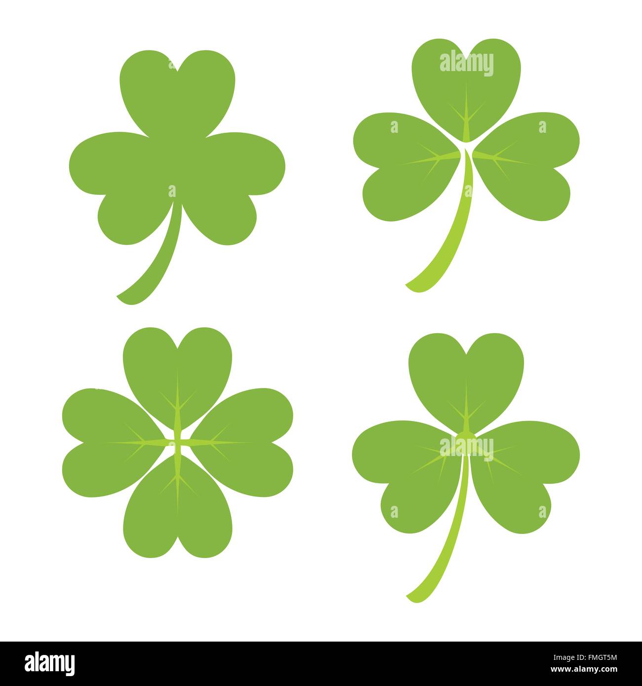 Ensemble de symboles shamrock vert et de l'icône, de conception pour l'irish St Patricks Day, vector illustration Illustration de Vecteur