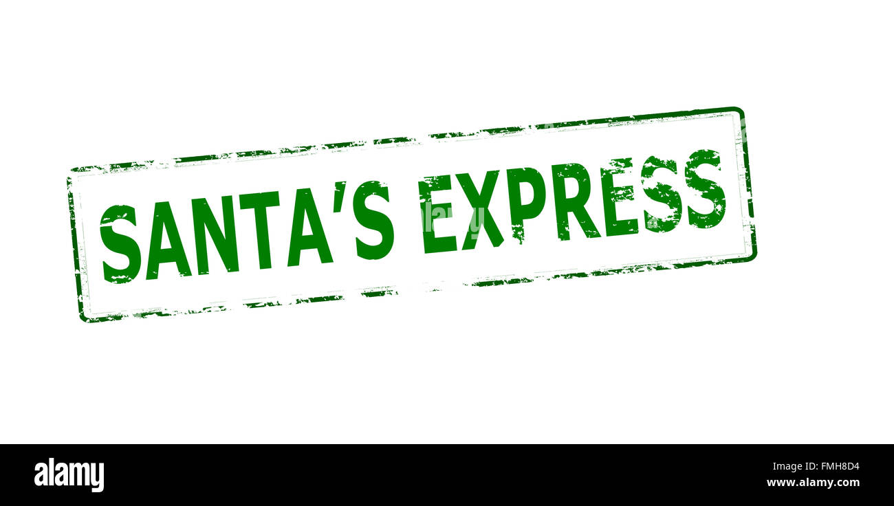 Timbres en caoutchouc avec du texte à l'intérieur de Santa express, vector illustration Banque D'Images