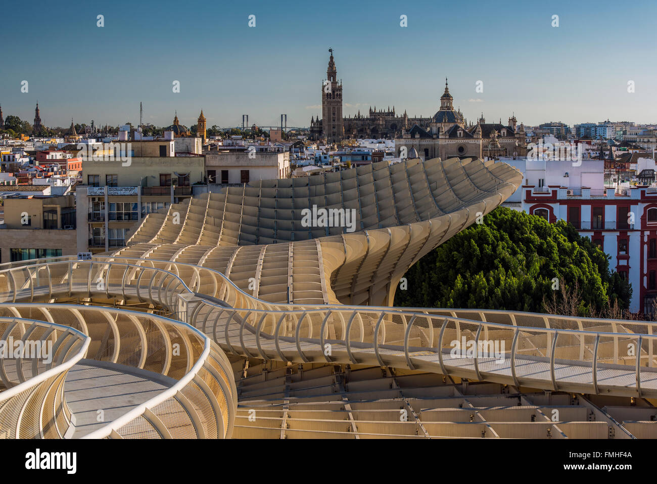 Ville de la Metropol Parasol, Séville, Andalousie, Espagne Banque D'Images