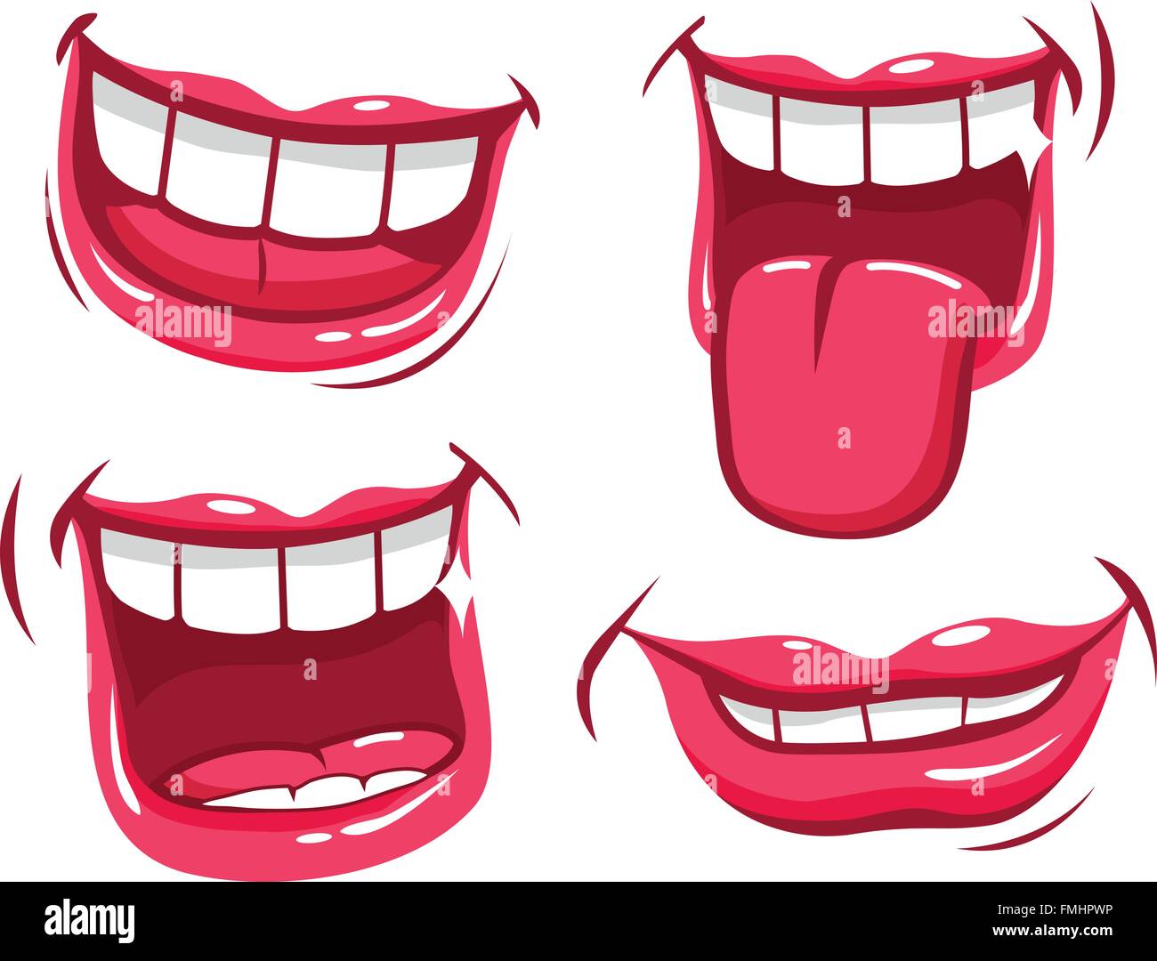 Bouches souriantes. Les gens parlent et rient. Jeu d'illustrations vectorielles Illustration de Vecteur