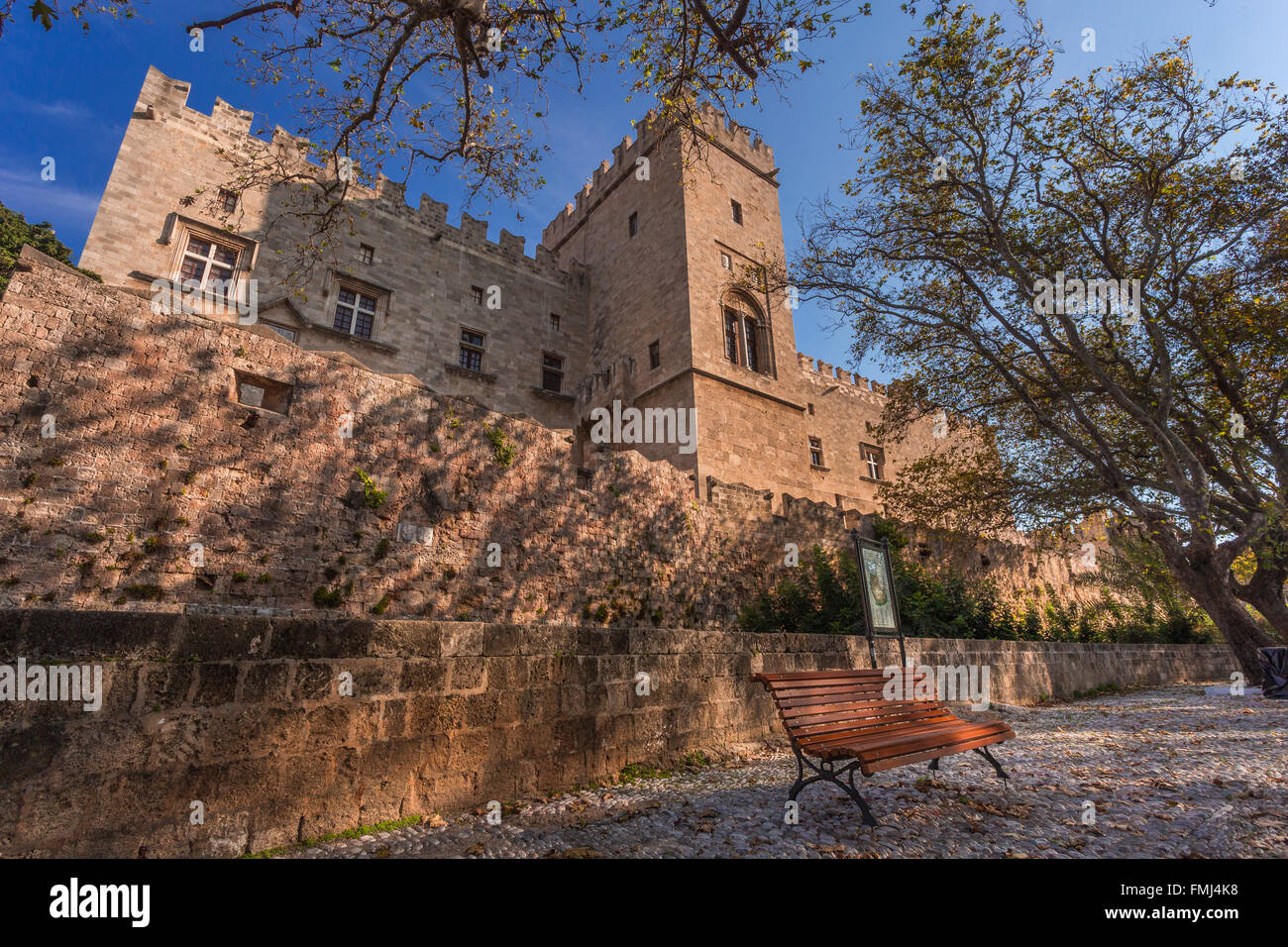 Palais du Grand Maître, l'île de Rhodes, Grèce. Banque D'Images