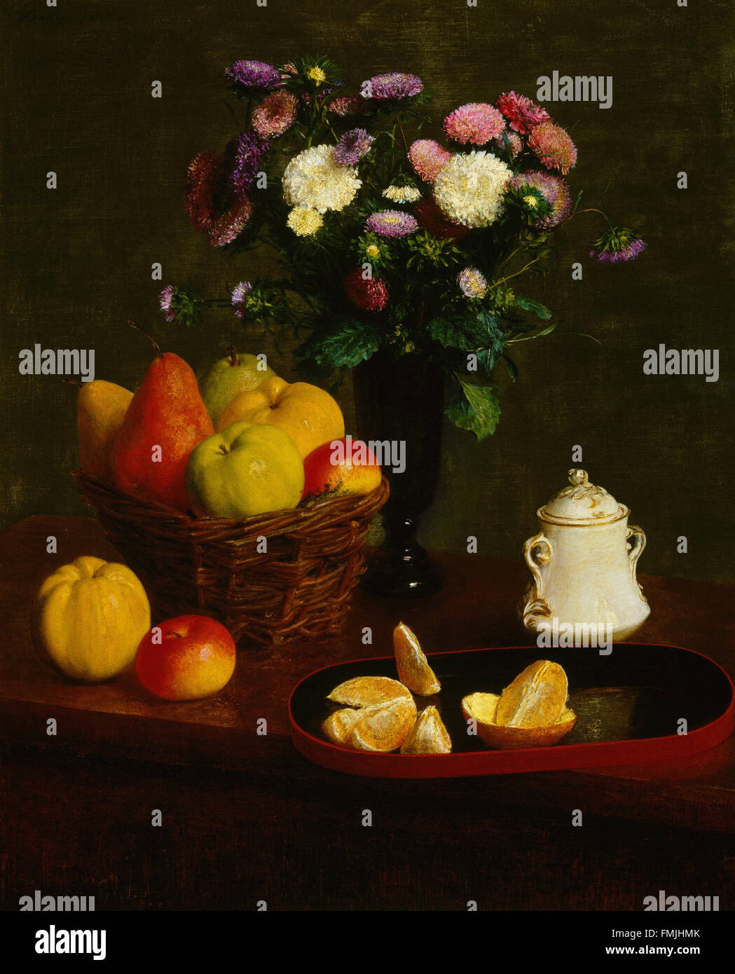 Henri Fantin-Latour - Fleurs et fruits Banque D'Images