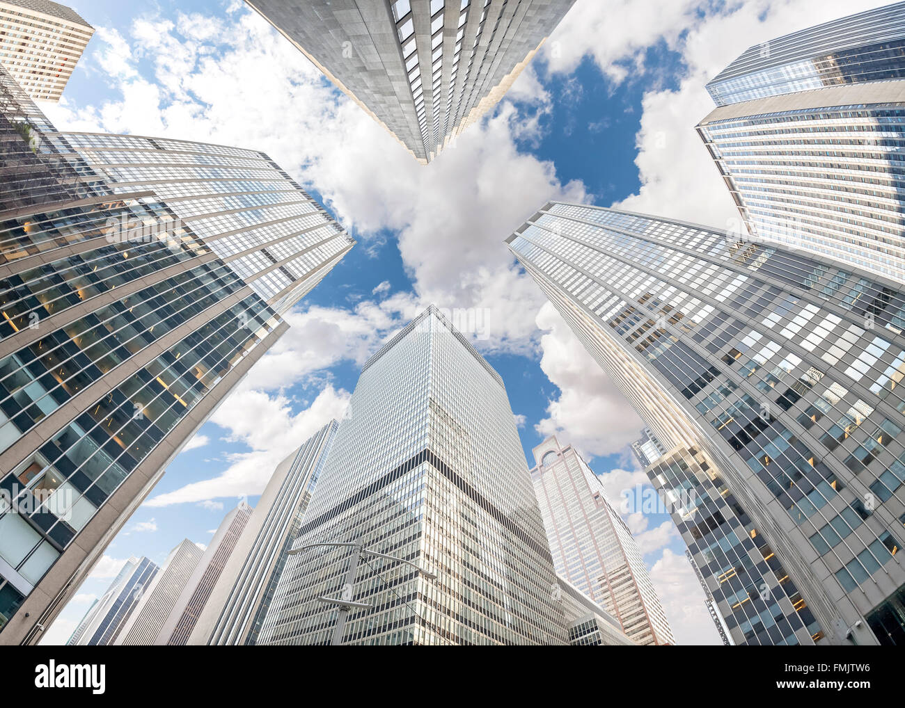 Photo fisheye de gratte-ciel de Manhattan, New York City, USA. Banque D'Images