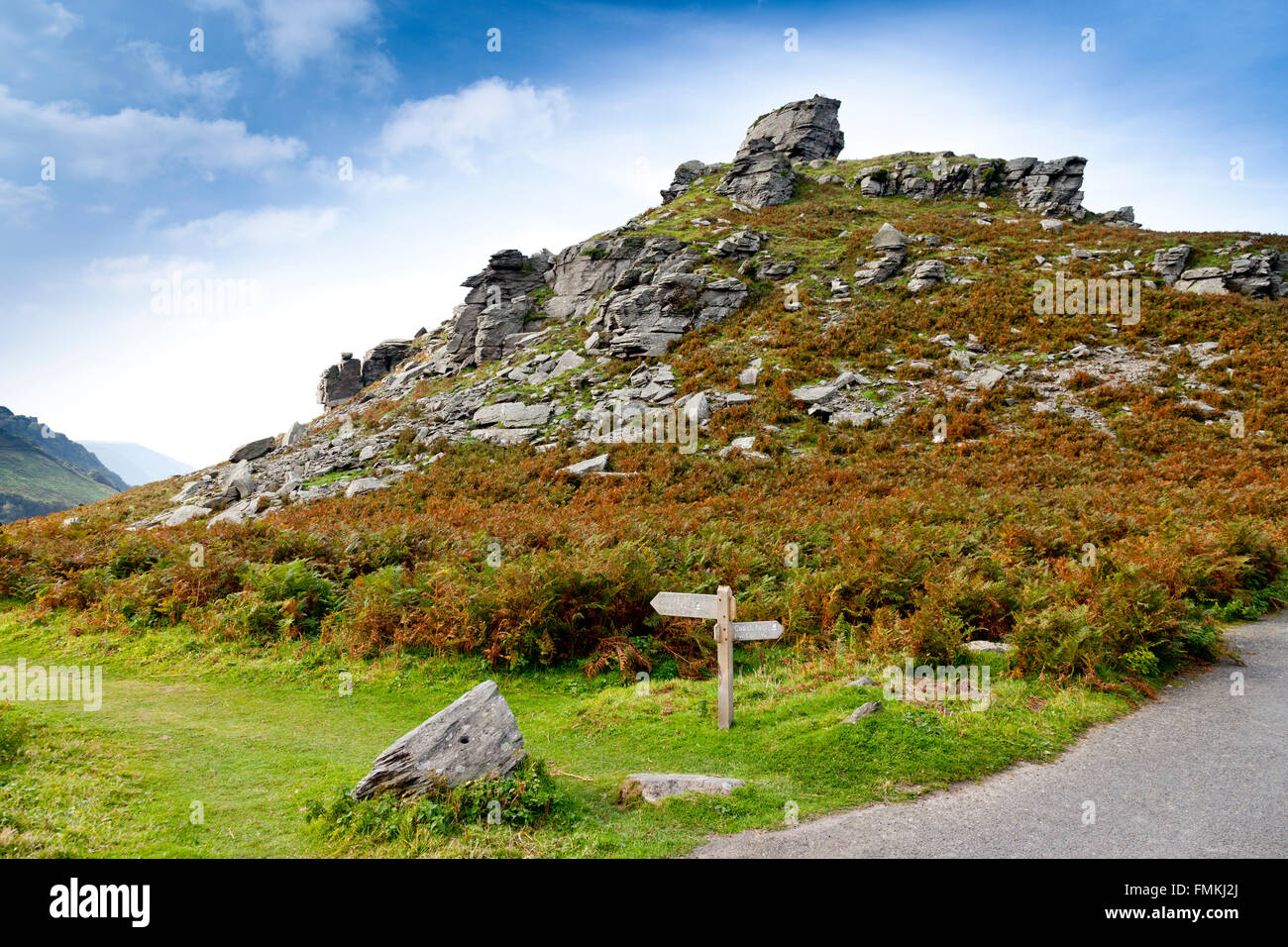 Castle Rock dans la Vallée des Roches, nr Lynton, Devon, England, UK Banque D'Images