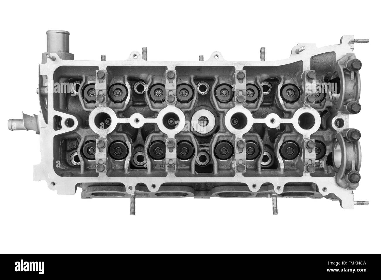 Culasse moteur à combustion isolé sur fond blanc Banque D'Images
