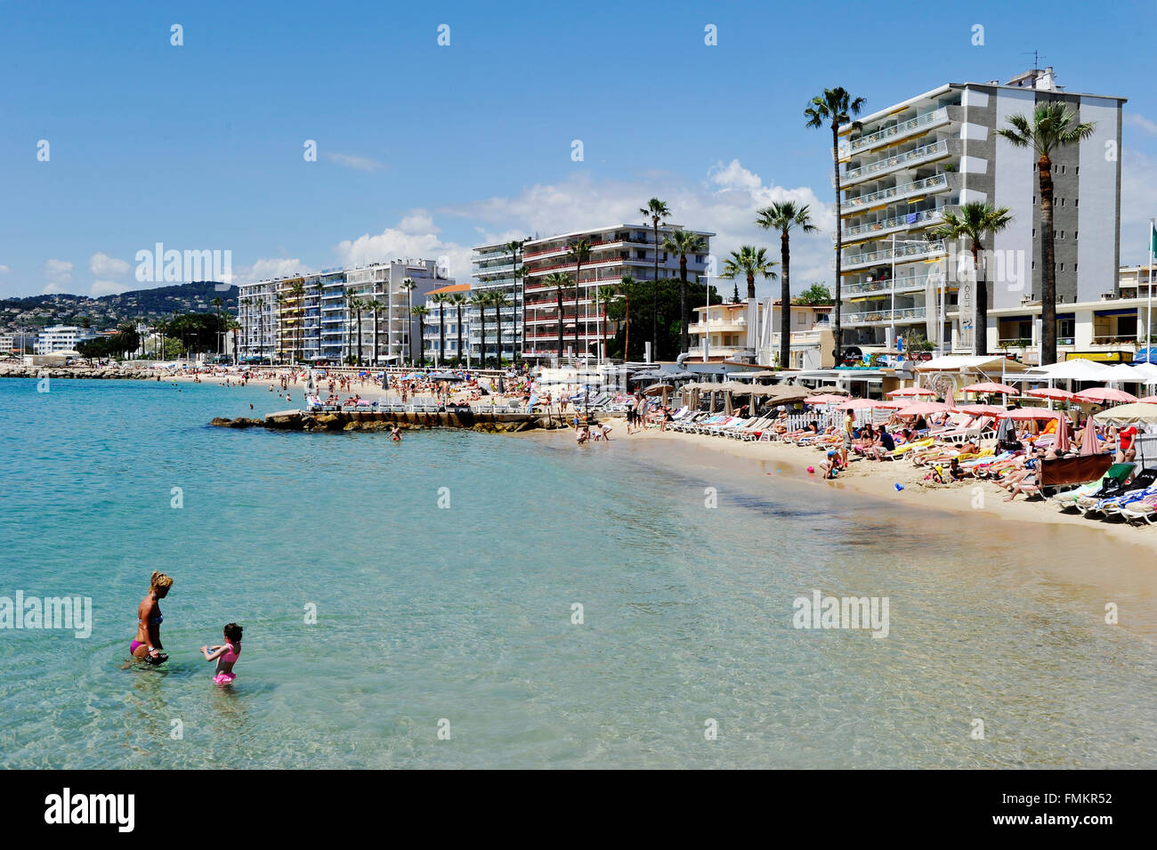 Plage de Juan les Pins, Côte d'Azur, France Banque D'Images, Photo