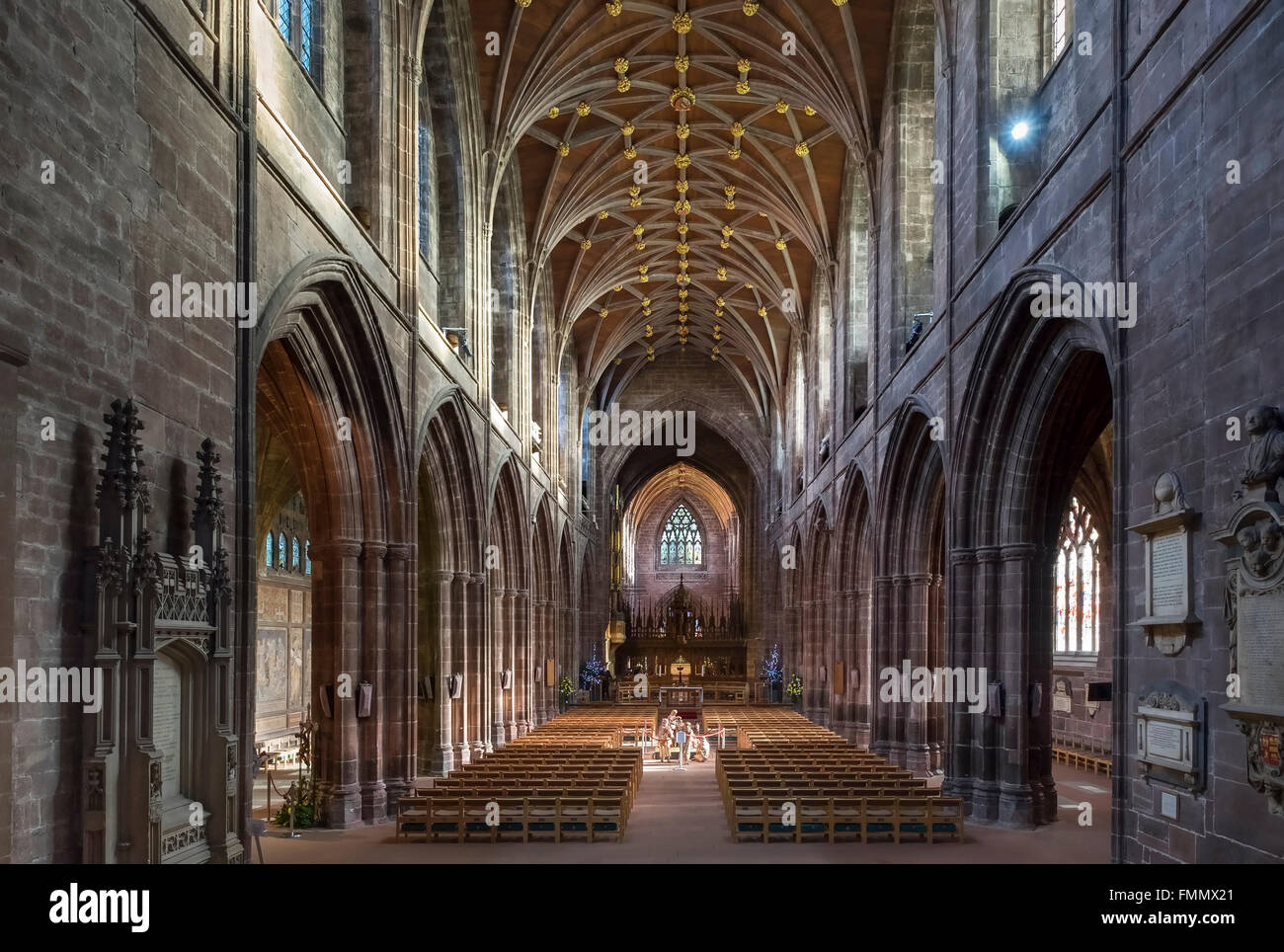 L'intérieur imposant de la cathédrale de Chester. Chester, Cheshire, Angleterre, Royaume-Uni Banque D'Images