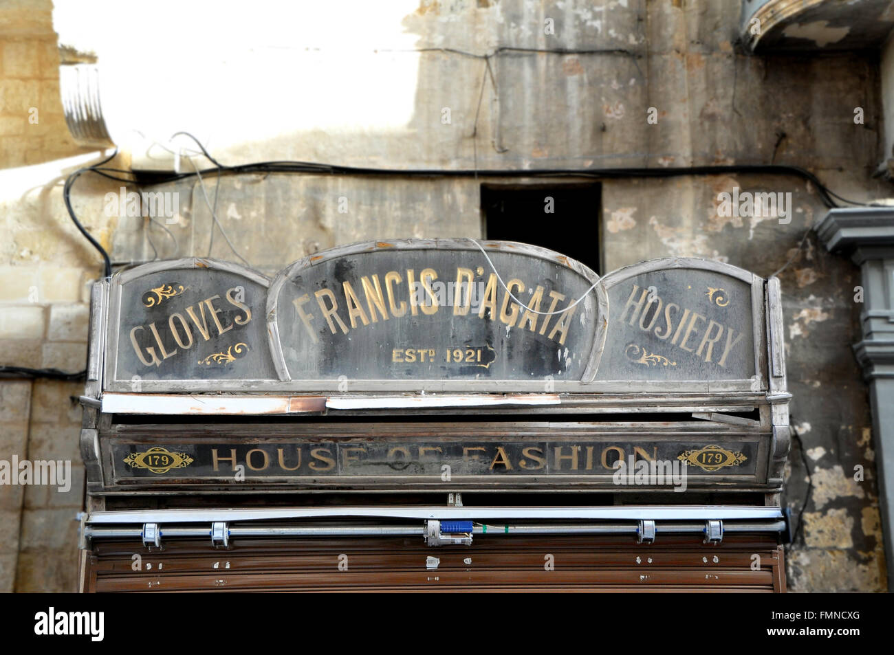 Ancienne boutique face à La Valette, Malte Banque D'Images