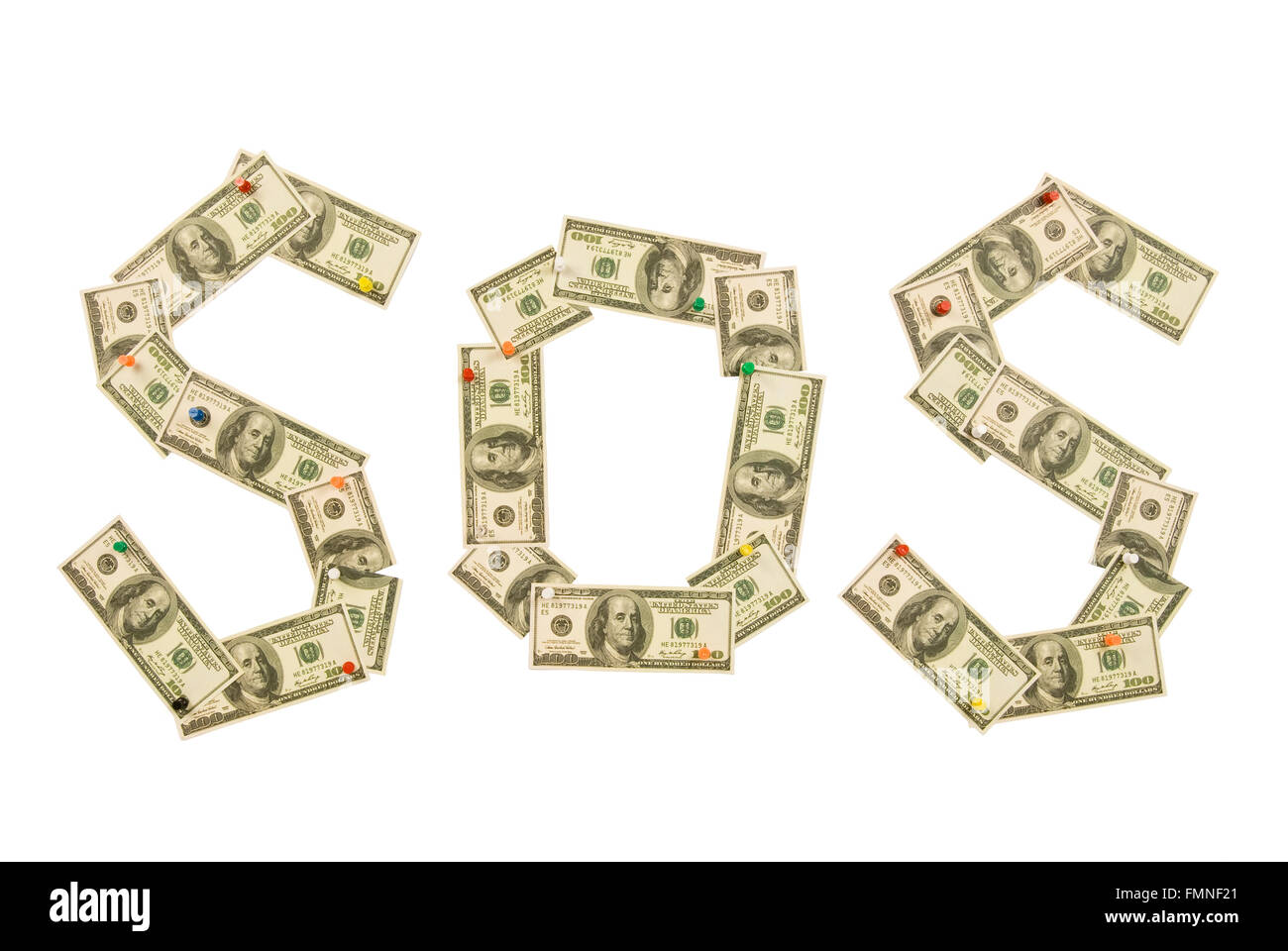 SOS dans des centaines Banque D'Images