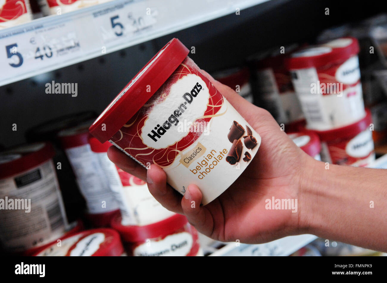 Glace au chocolat belge Haagen-Dazs Banque D'Images