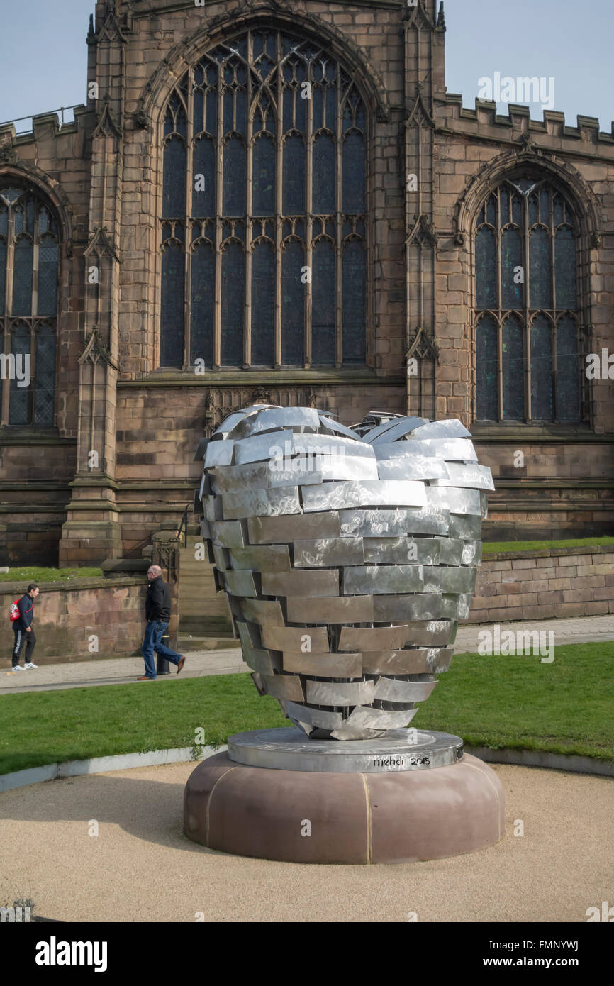 Rotherham Minster et la Rotherham Coeur d'acier. Banque D'Images