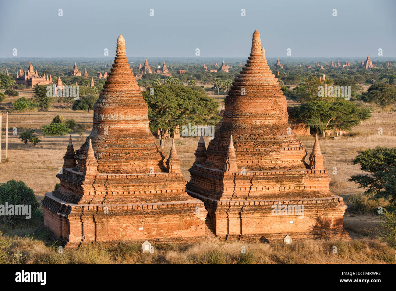 Dans les temples du soleil, Bagan, Myanmar Banque D'Images