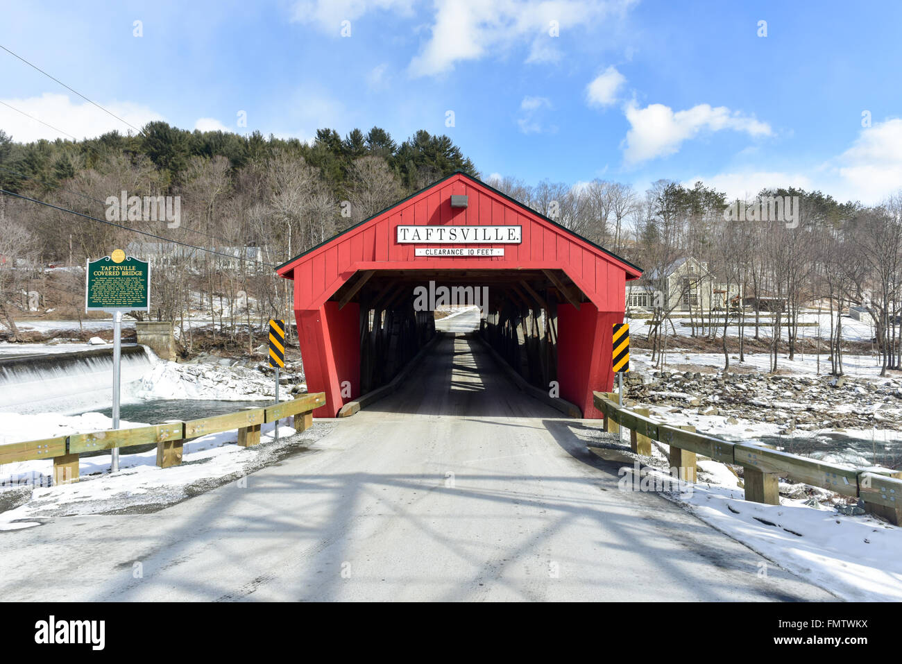 Pont couvert de Taftsville à Woodstock, Vermont. Banque D'Images