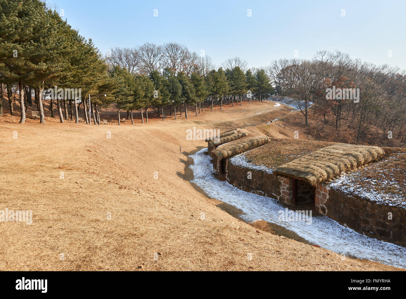 Deokpojin, qui était un camp militaire pour Sondolmok de Joseon. Il y a des casemates contre marine française et la marine américaine sur 150 oui Banque D'Images