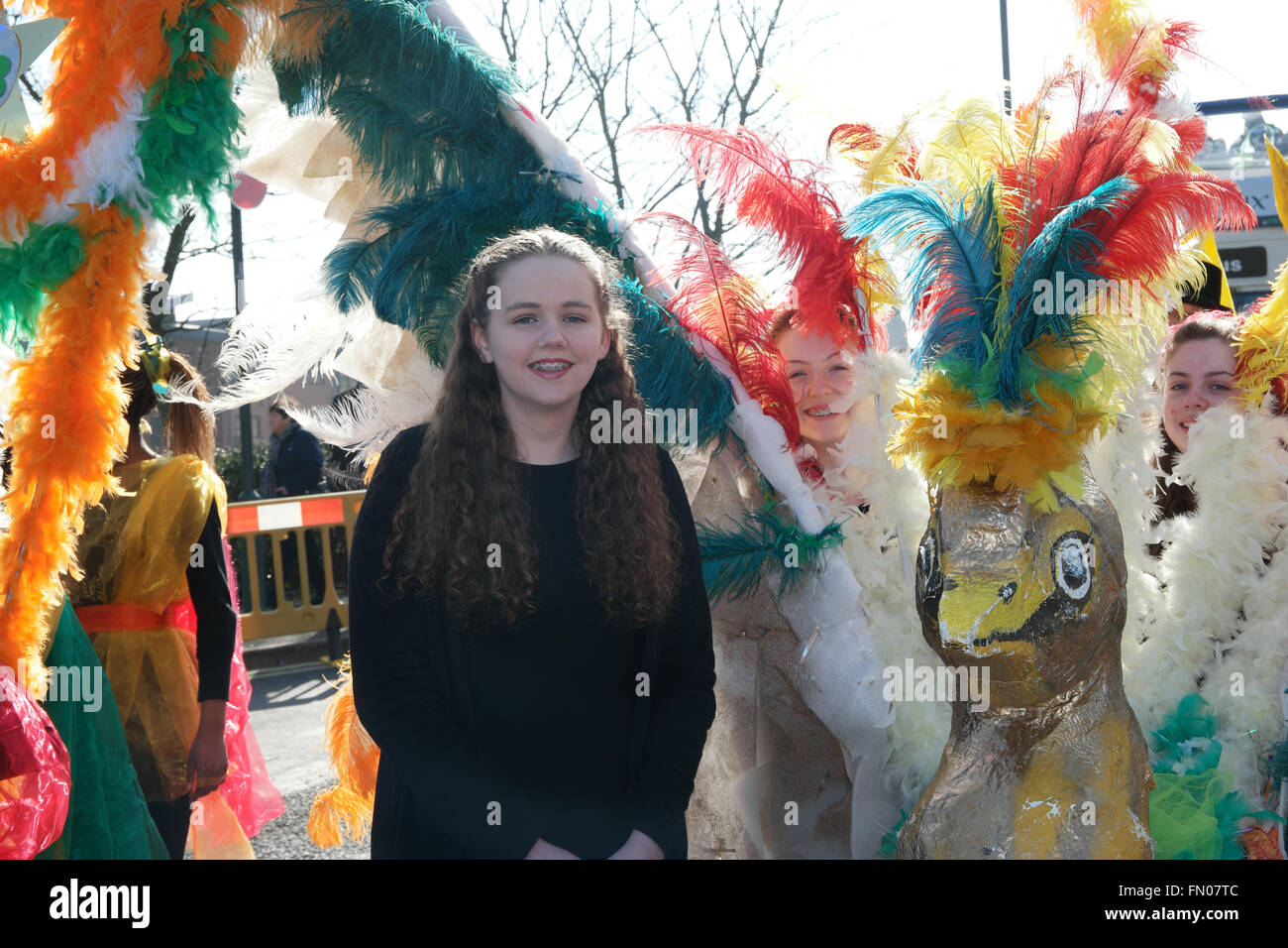 Birmingham, UK. 13 mars, 2016. St Patricks Day célébrations le dimanche avant le jour j. Parade à travers le centre-ville de Birmingham 13 mars 2016. Birmingham ENgland Crédit : Terry Mason / Alamy Live News Banque D'Images