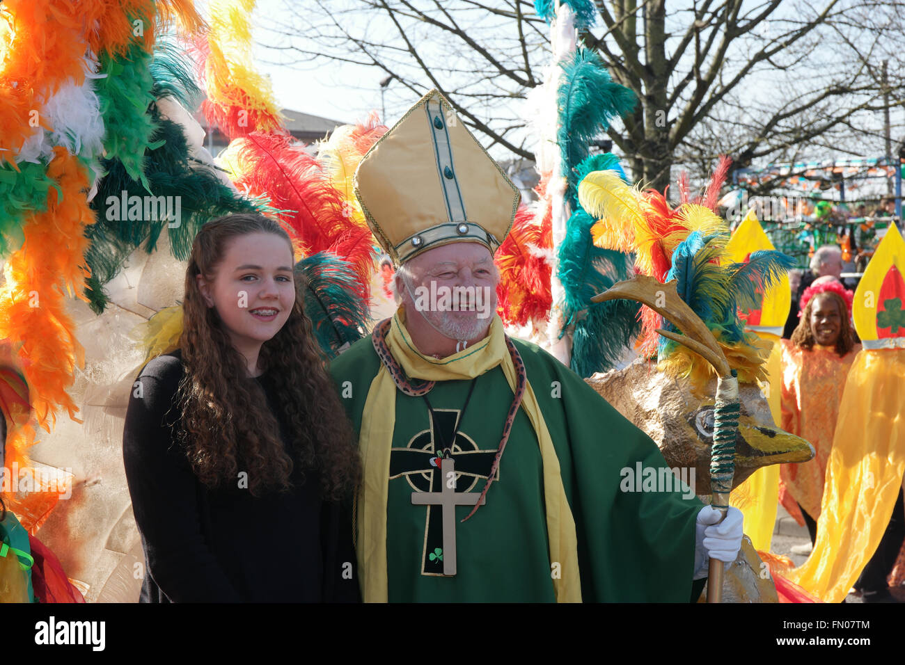 Birmingham, UK. 13 mars, 2016. St Patricks Day célébrations le dimanche avant le jour j. Parade à travers le centre-ville de Birmingham 13 mars 2016. Birmingham ENgland Crédit : Terry Mason / Alamy Live News Banque D'Images