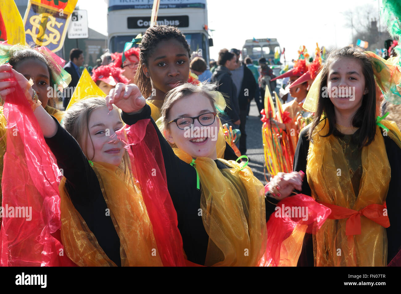 Birmingham, UK. 13 mars, 2016. St Patricks Day célébrations le dimanche avant le jour j. Parade à travers le centre-ville de Birmingham 13 mars 2016. Birmingham ENgland Crédit : Terry Mason / Alamy Live News Banque D'Images