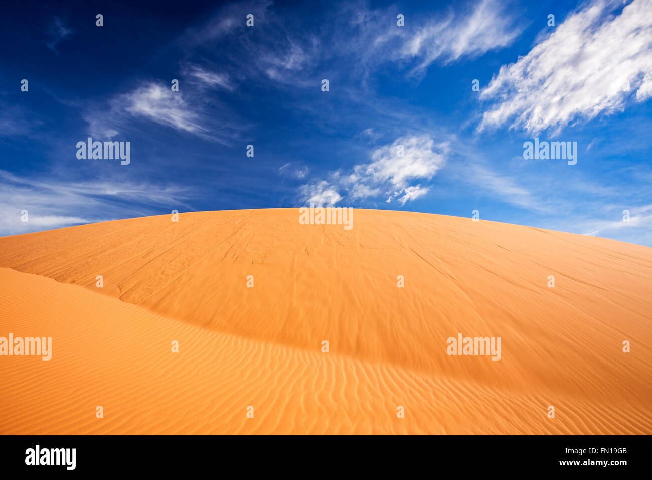 Coral Pink Sand Dunes au coucher du soleil à Kanab, Utah Banque D'Images