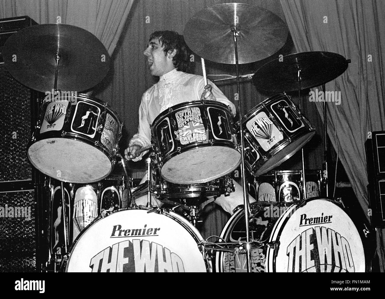 L 'qui' (Keith Moon) effectuant à Bristol, Royaume-Uni, de Locarno en 1967 Banque D'Images