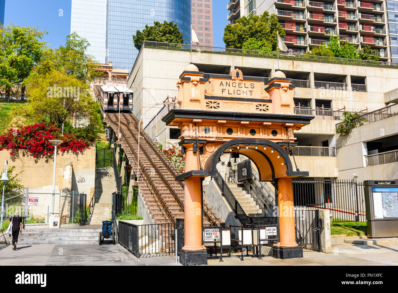 LOS ANGELES - le 29 février 2016 : Vol des Anges dans le centre-ville de LA. Le Funiculaire date de 1901. Banque D'Images