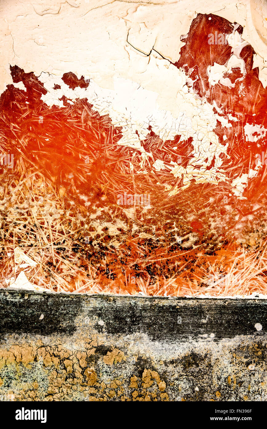 Des modèles d'érosion sur les coques de bateaux disponibles, Antigua Slipway, English Harbour, Antigua Banque D'Images