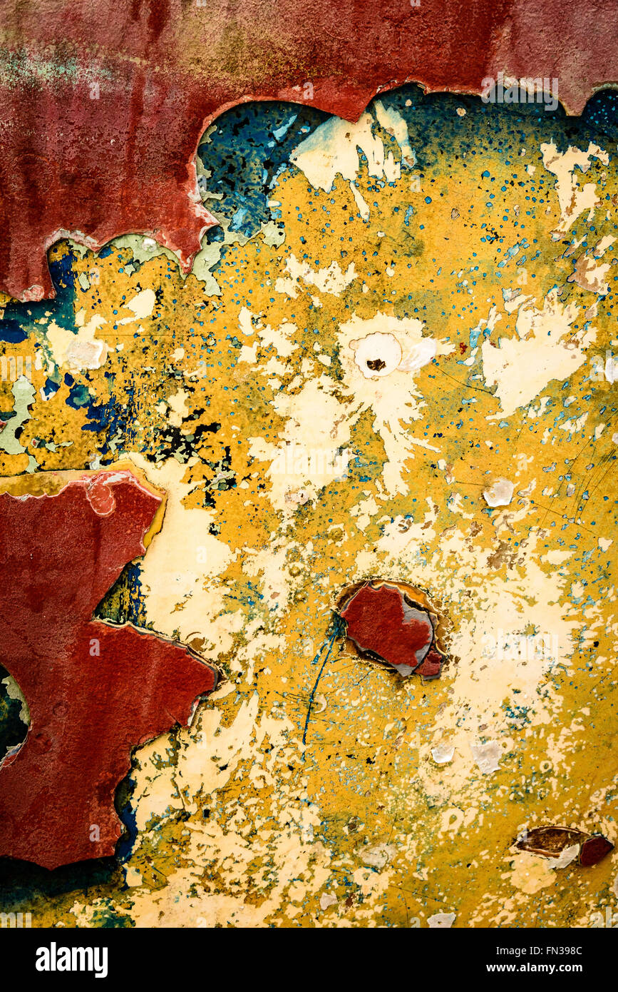 Des modèles d'érosion sur les coques de bateaux disponibles, Antigua Slipway, English Harbour, Antigua Banque D'Images