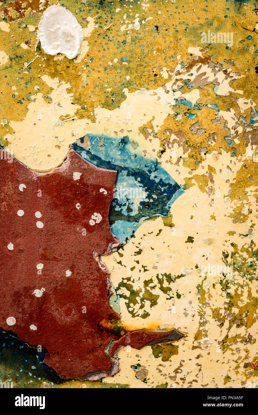 Des modèles d'érosion sur les coques de bateaux disponibles, Antigua Slipway, English Harbour, Antigua Banque D'Images