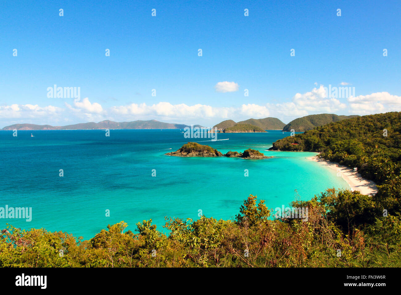 Trunk Bay donnent sur sur St John Banque D'Images Trunk Bay donnent sur sur St John Banque D'Images