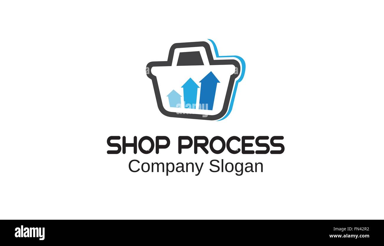 Processus d'atelier Panier logo flèche symbole vectoriel Illustration Illustration de Vecteur