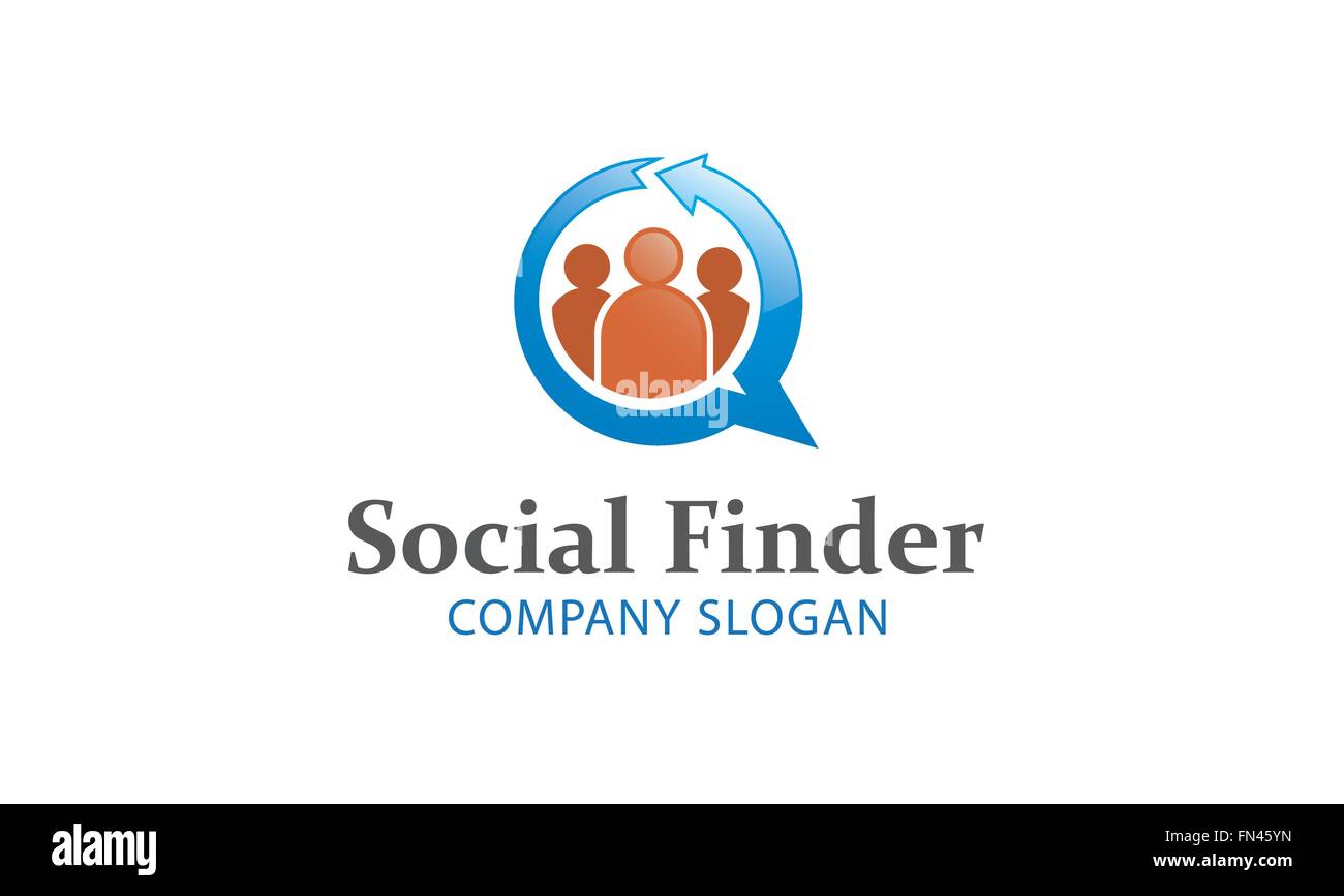 Finder social trois personnes logo symbole Design Illustration Illustration de Vecteur