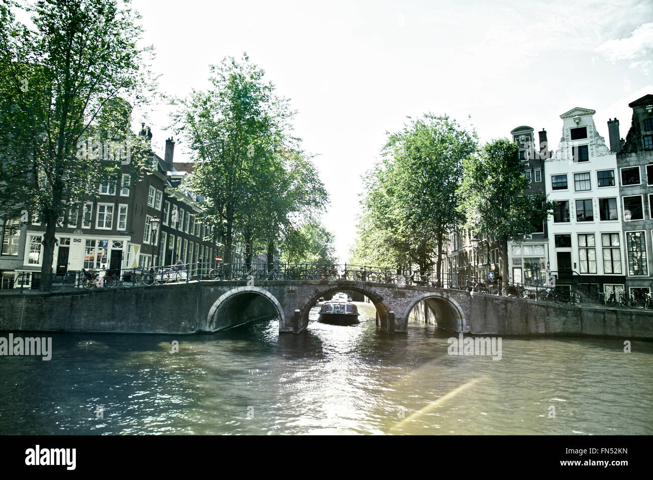 Scène de ville d'Amsterdam, Pays-Bas, Europe Banque D'Images