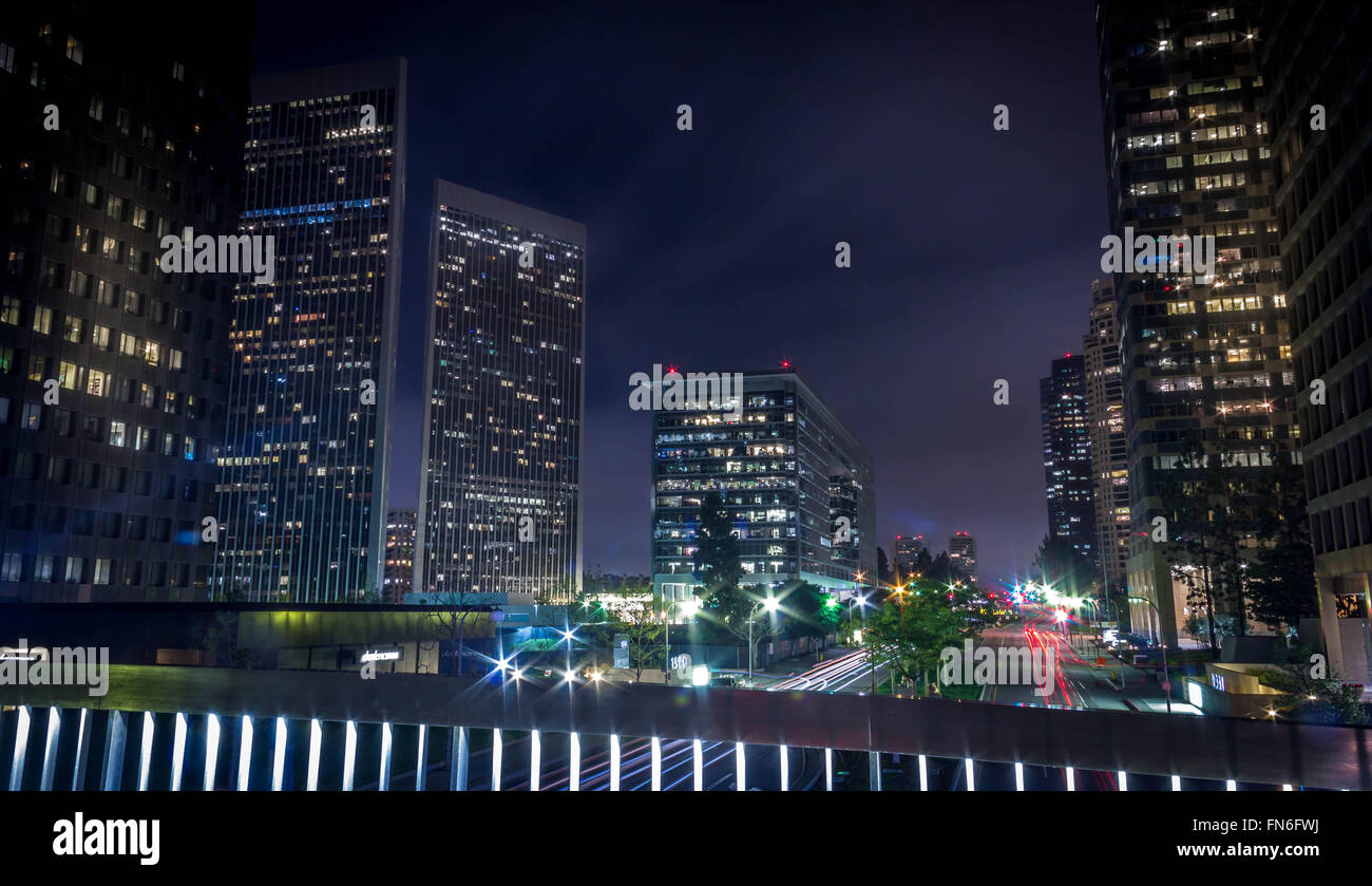 Pont piétonnier, Century City, CA Banque D'Images