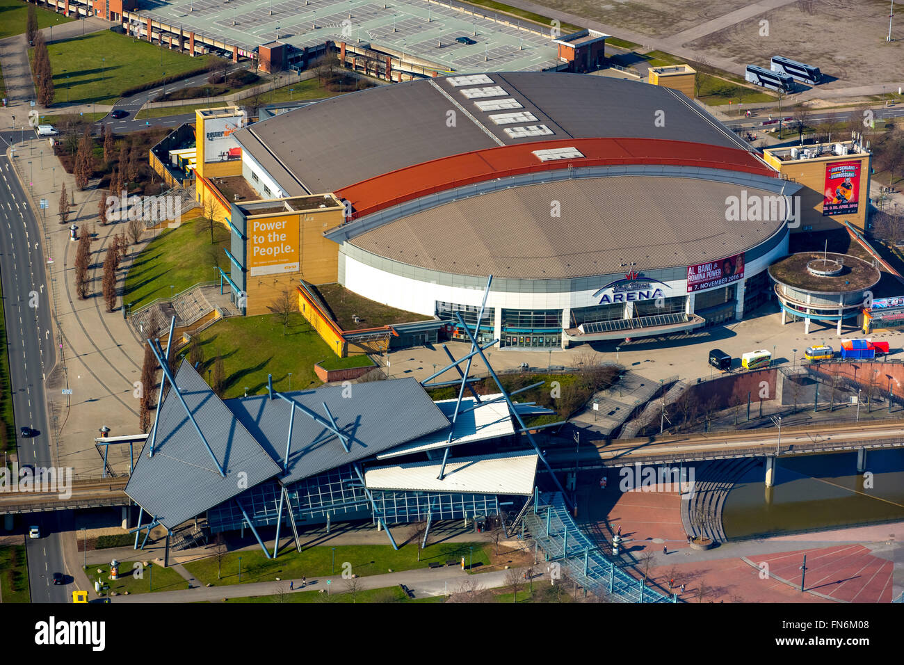 Vue aérienne, King-Pils Arena, event hall dans le Centro Oberhausen, Oberhausen, Ruhr, Rhénanie du Nord-Westphalie, Allemagne, Europe Banque D'Images