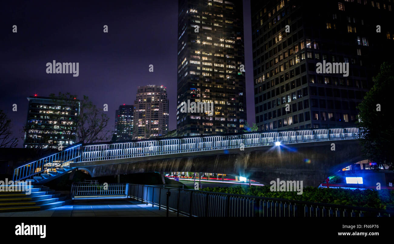 Pont piétonnier, Century City, CA Banque D'Images