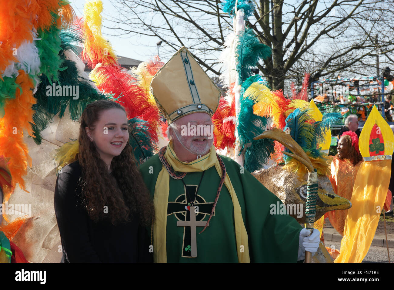 Birmingham, Angleterre 13 mars 2016. St Patricks Day célébrations le dimanche avant la date effective du 17 mars. Credit : Terry Mason / Alamy Live News Banque D'Images