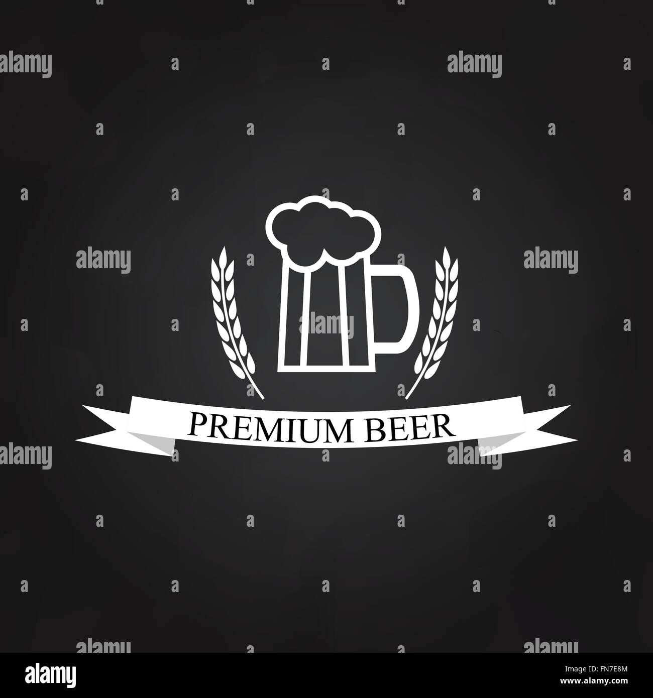 Verre de bière logo sur le tableau. Illustration de Vecteur