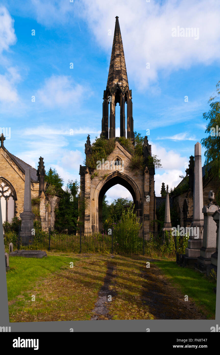 Chapelle du cimetière à Edgerton, Huddersfield, Yorkshire de l'Angleterre Banque D'Images