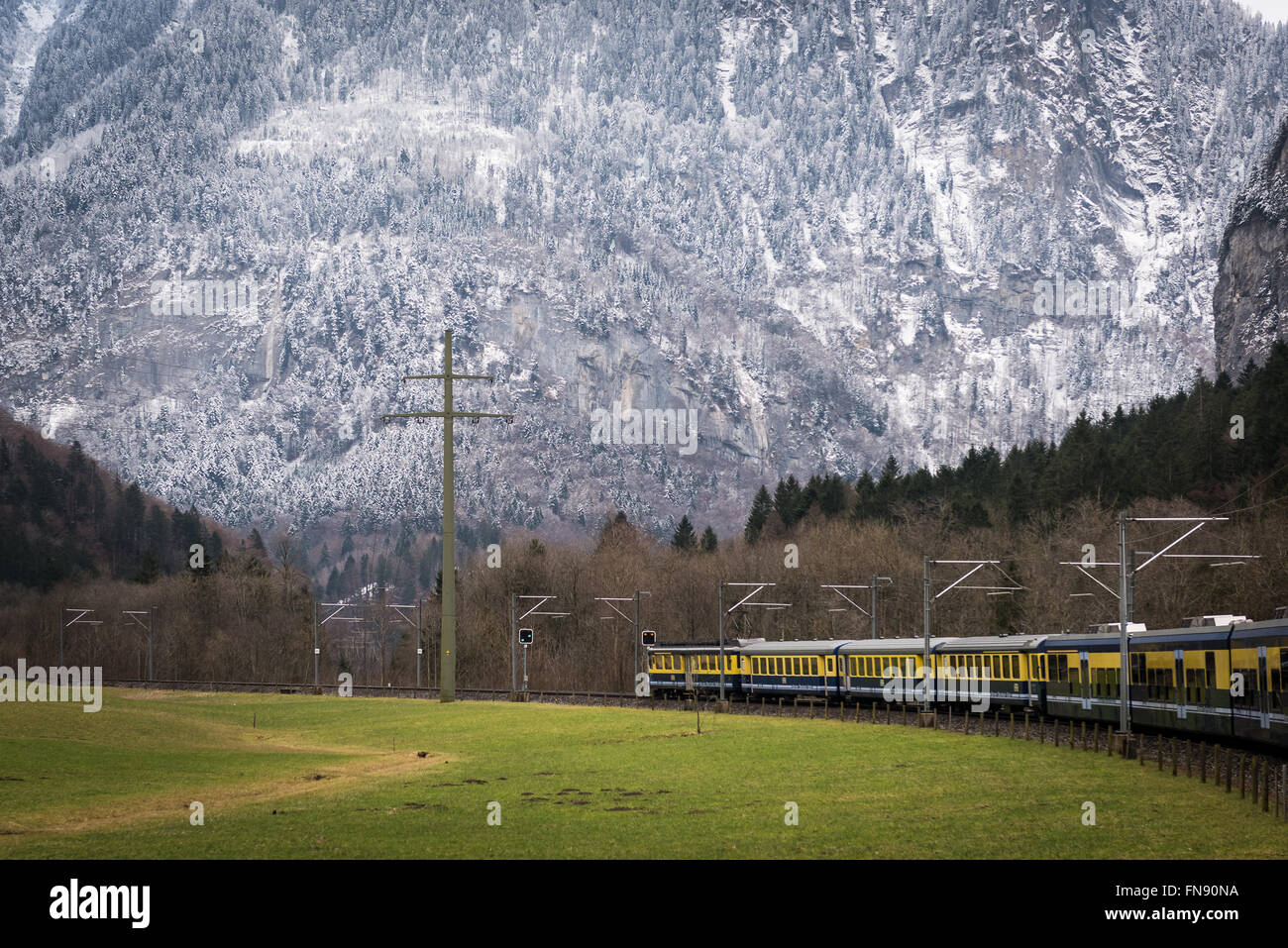 Train jusqu'à la Jungfrau, Berenese Alpes, Suisse Banque D'Images