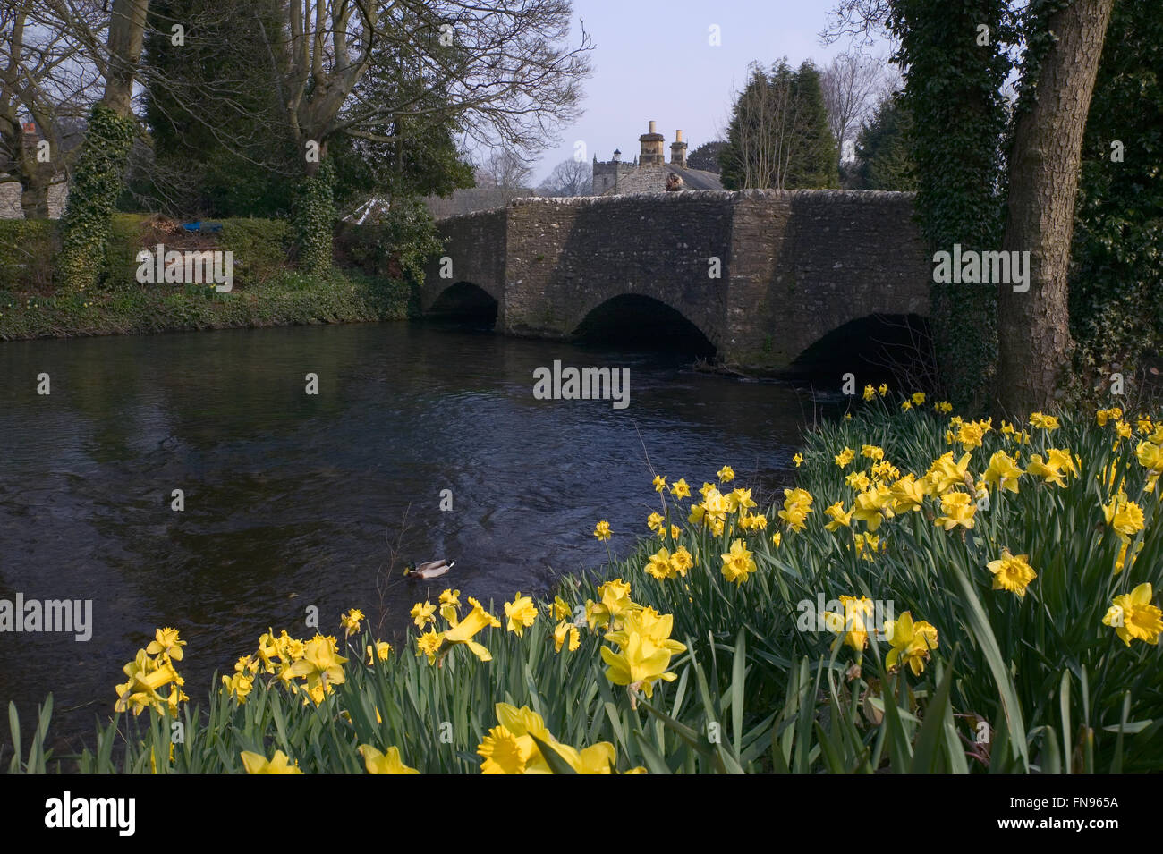 Ashford dans le pont de l'eau Derbyshire Peak District Banque D'Images