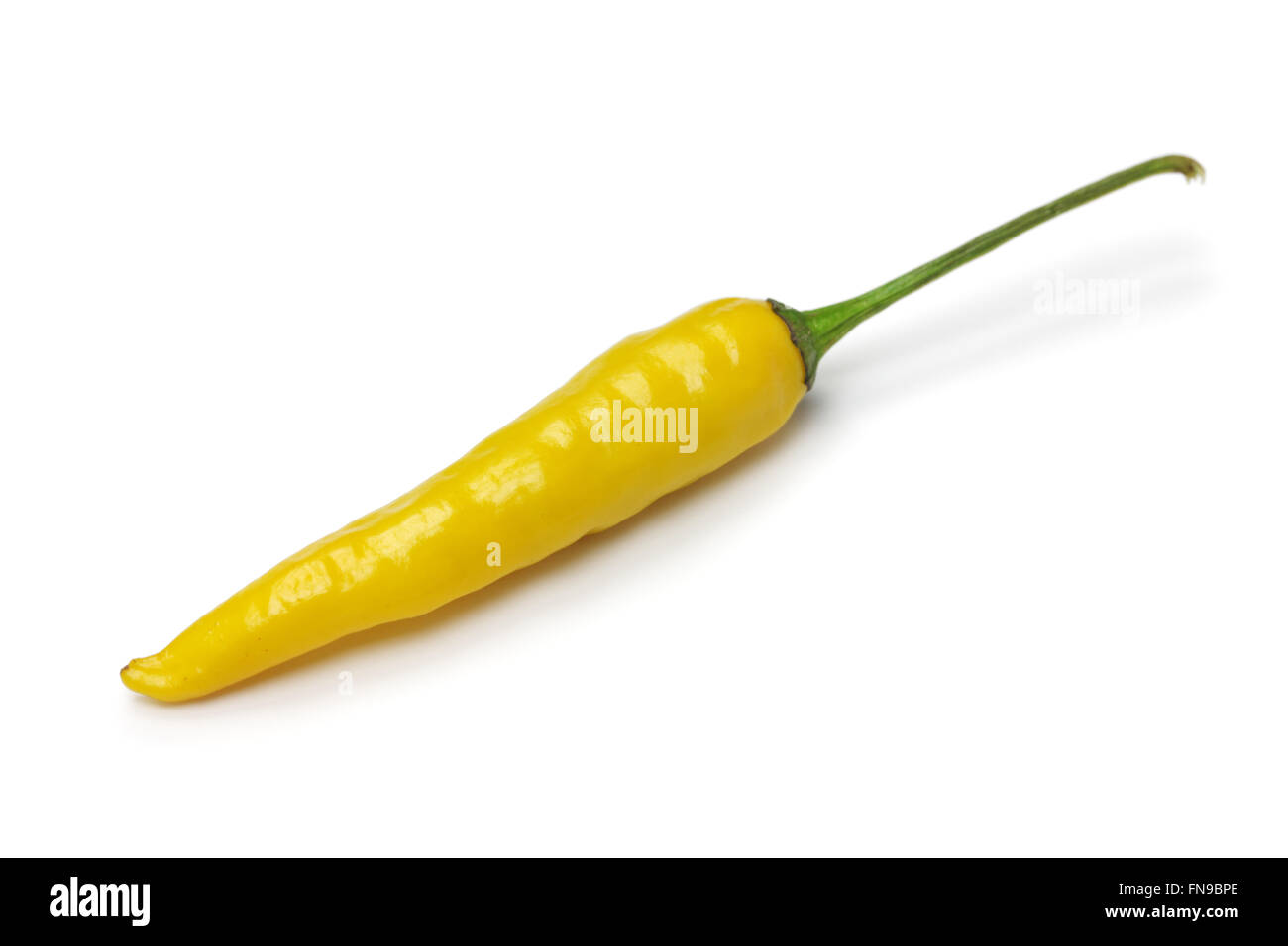 Aji amarillo, piment jaune sur fond blanc Banque D'Images