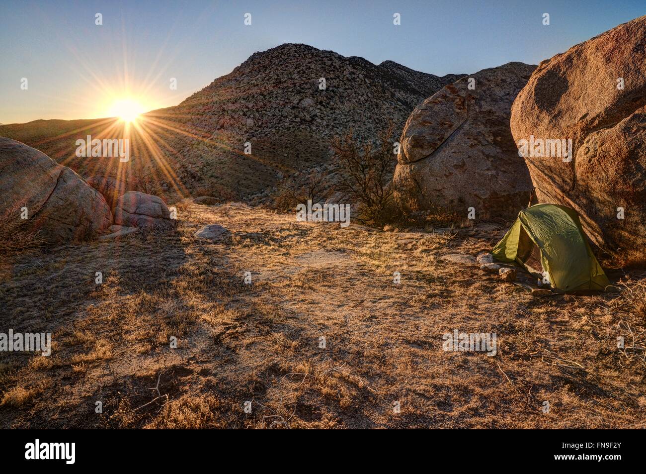 Camping dans le parc national du désert d'Anza-Borrego, Californie, États-Unis Banque D'Images