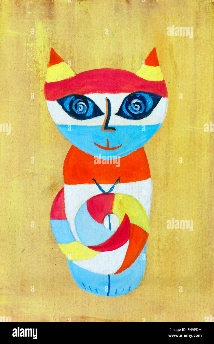 Peinture de couleur cat Banque D'Images