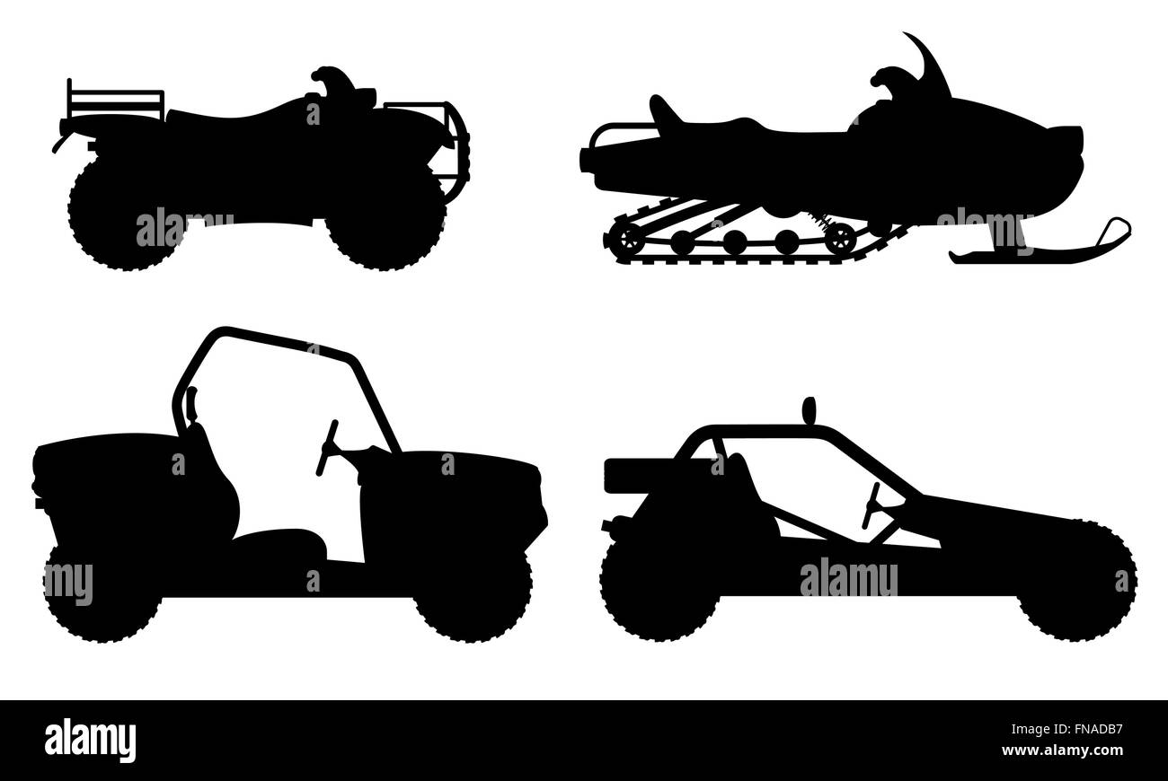 Icônes set automobile atv off roads vector illustration isolé sur fond blanc Illustration de Vecteur