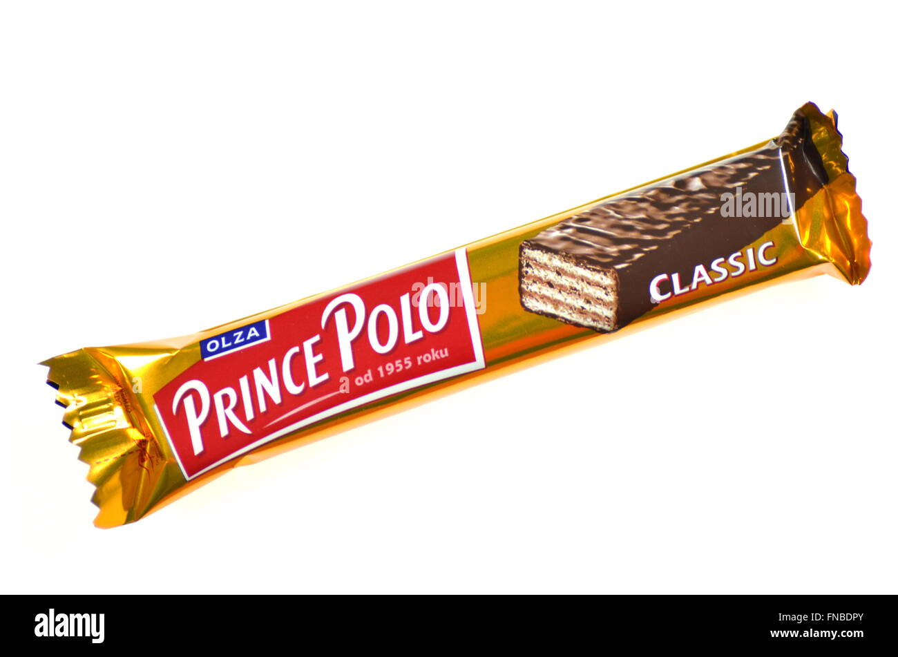 Prince Polo Bar chocolat isolé sur fond blanc Photo Stock - Alamy
