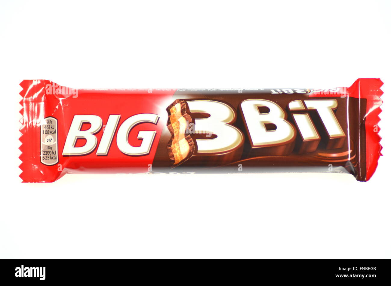 3peu de chocolat isolé sur fond blanc. 3peu de bars sont produits par Kraft Foods Banque D'Images