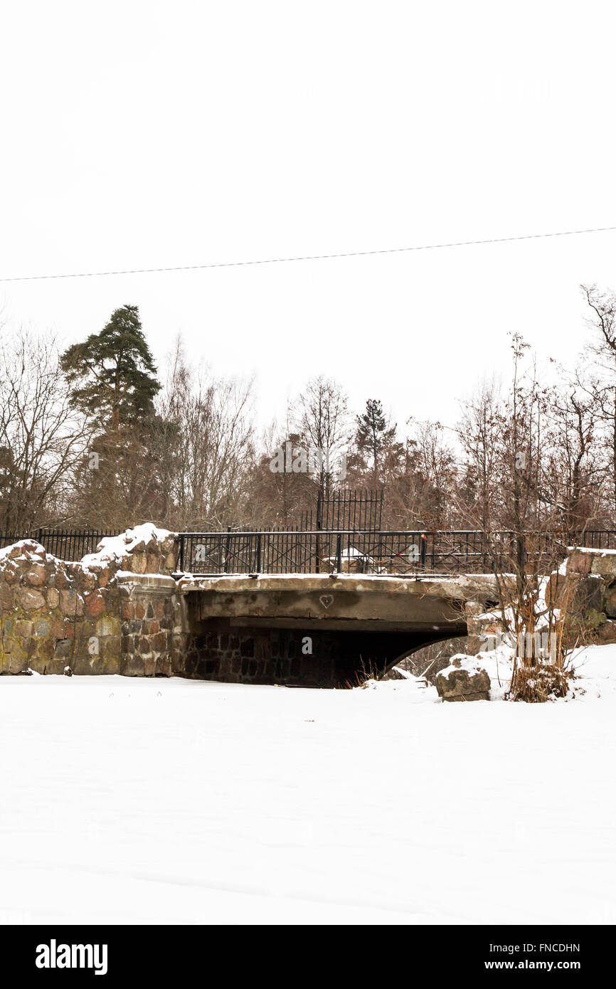 Bridge en hiver Banque D'Images