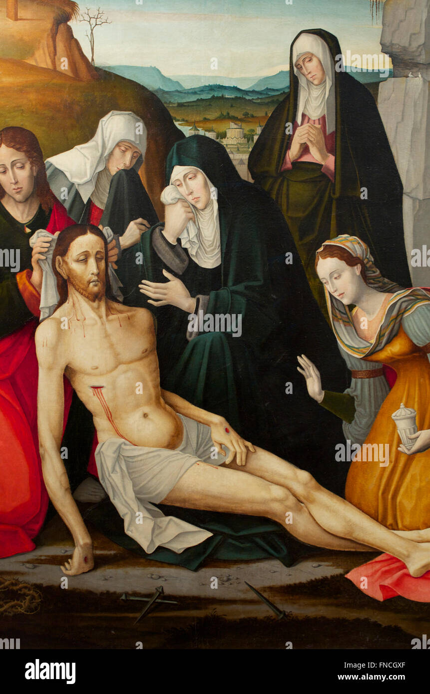 Museo Nacional de Escultura Musée National de Sculpture Valladolid Juan de Borgona le jeune endeuillé par le Christ mort 16e Banque D'Images