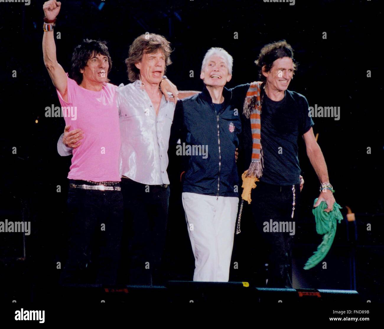 Les ROLLING STONES RENTSCHLER FIELD, CONN 08-26-2005 Mick Jagger KEITH RICHARDS CHARLIE WATTS, RONNIE WOOD photo Michael Brito Banque D'Images