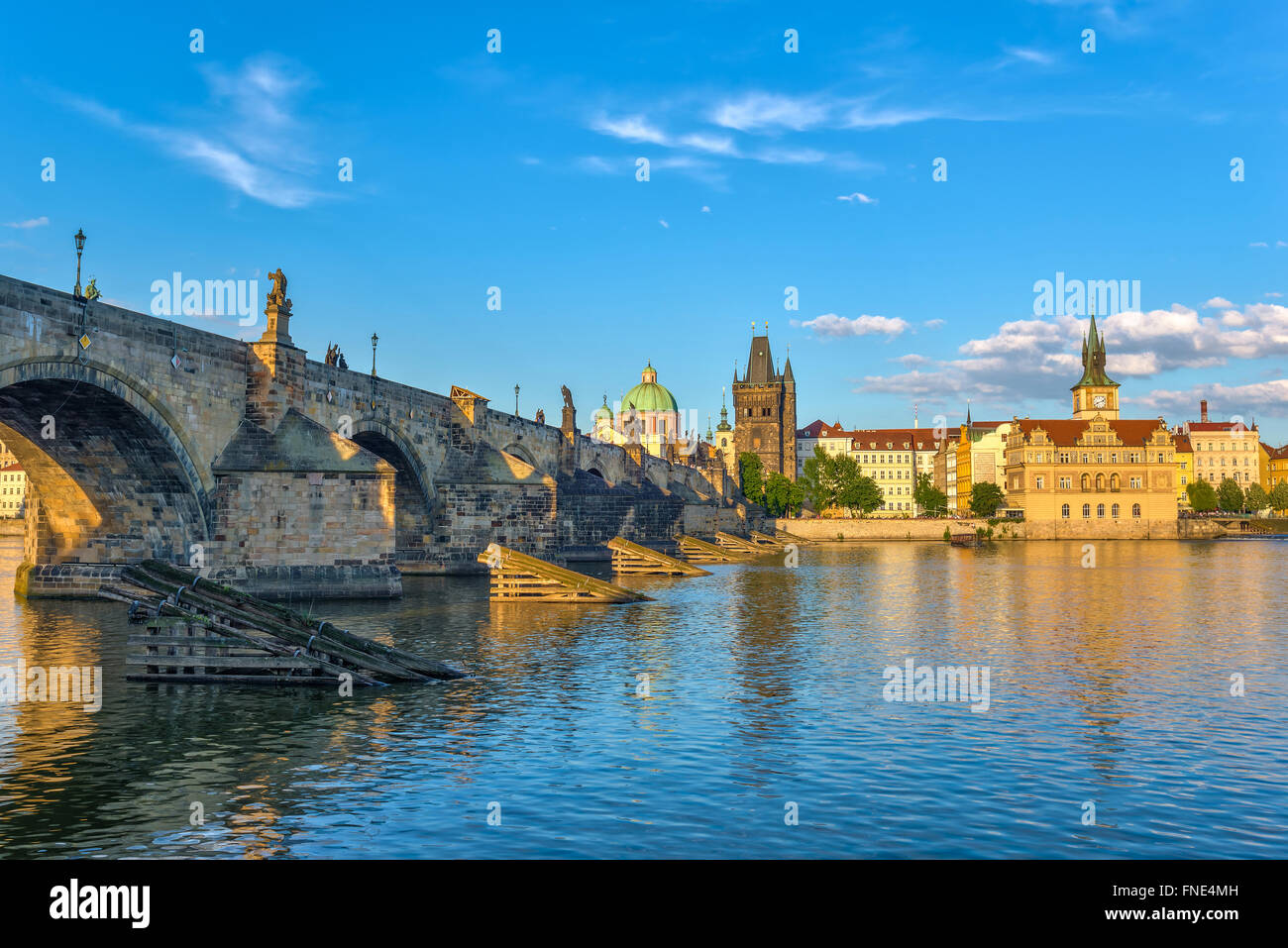 La ville de Prague et le Pont Charles, Prague, République Tchèque Banque D'Images
