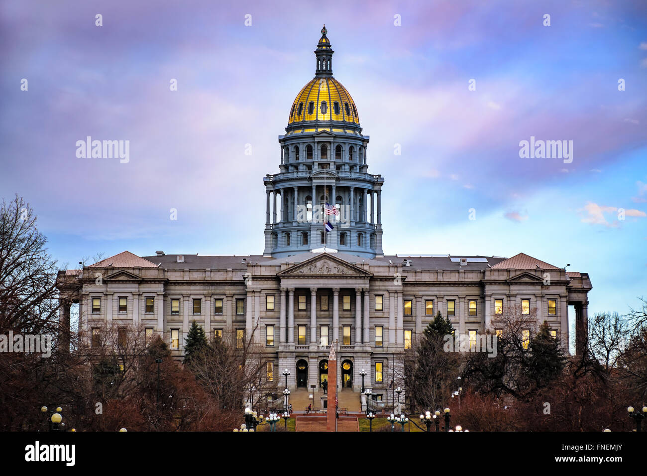 Colorado Capitol le soir Banque D'Images